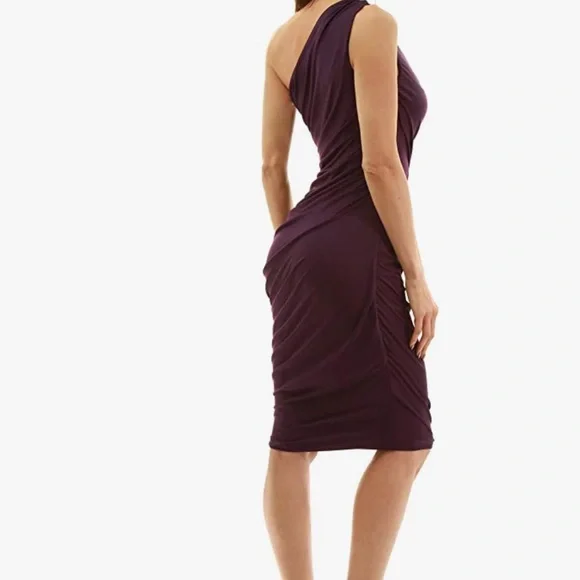 NWT AMELIE BOUTIK ONE SHOULDER RUCHED COCKTAIL DRESS - Picture 4 of 10